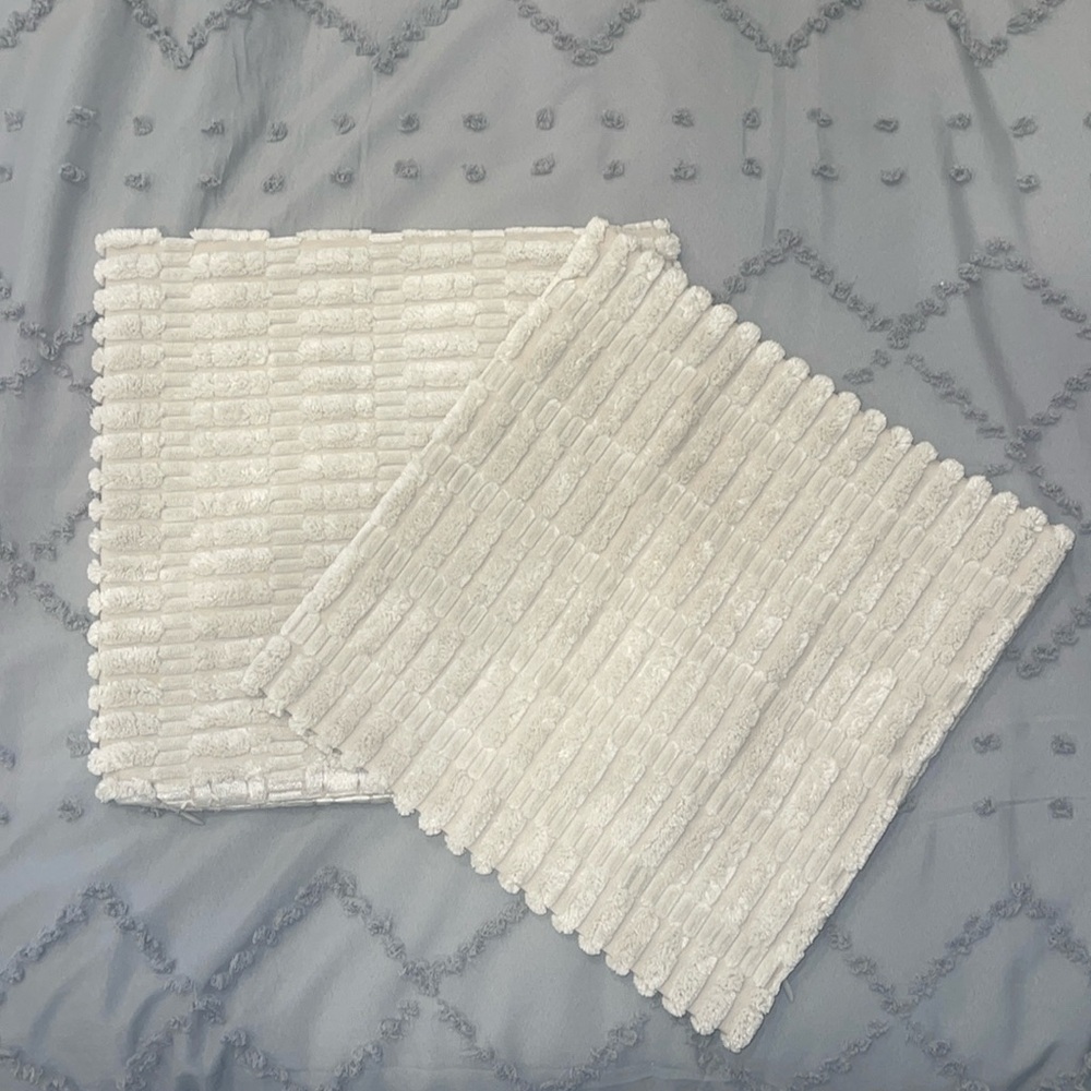 two gray grey throw pillow covers, soft with hidden zipper